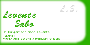levente sabo business card